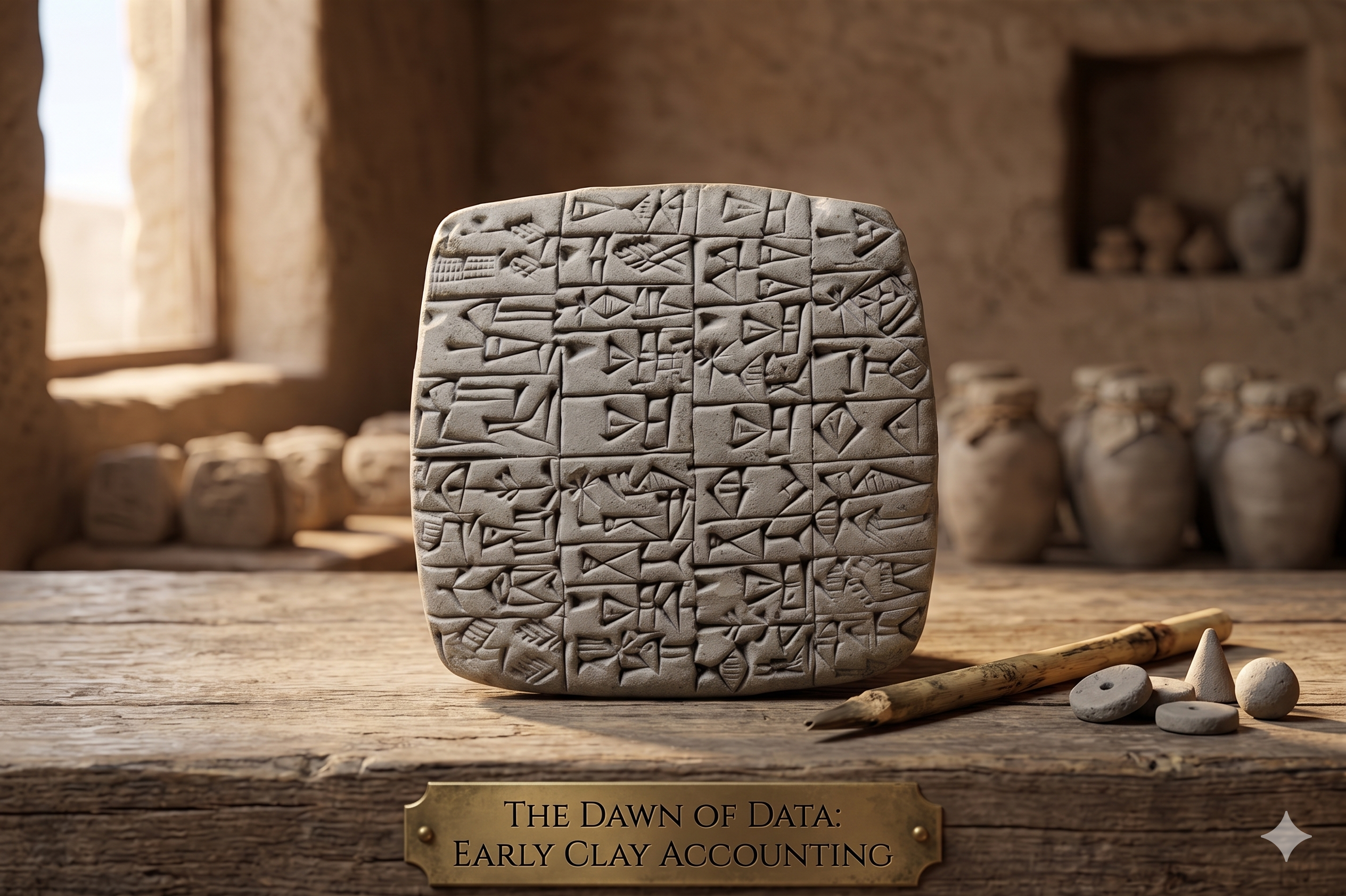 Ancient Sumerian clay tablets — the first data records
